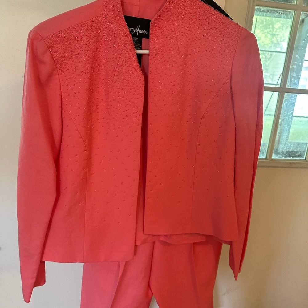 Pink three piece suit size 10 petite